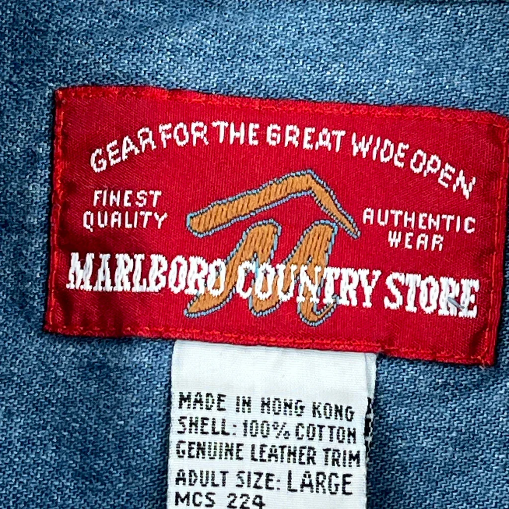 Marlboro Denim Shirt - Large Blue Cotton - Image 3