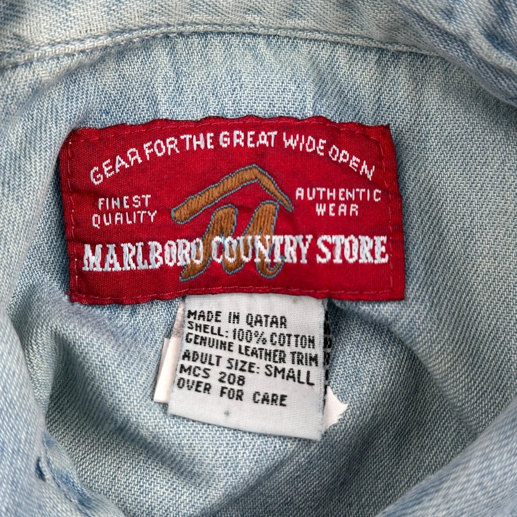 Marlboro Denim Shirt - Small Blue Cotton - Image 3