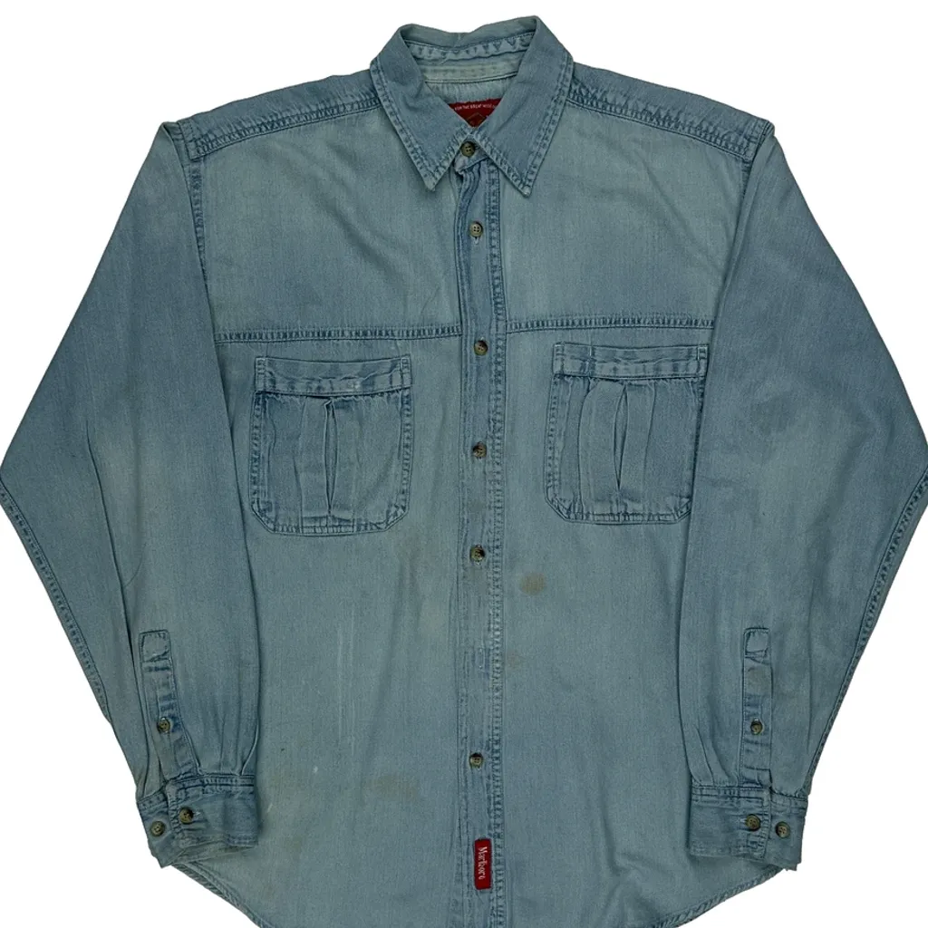 Marlboro Denim Shirt - Small Blue Cotton - Image 4