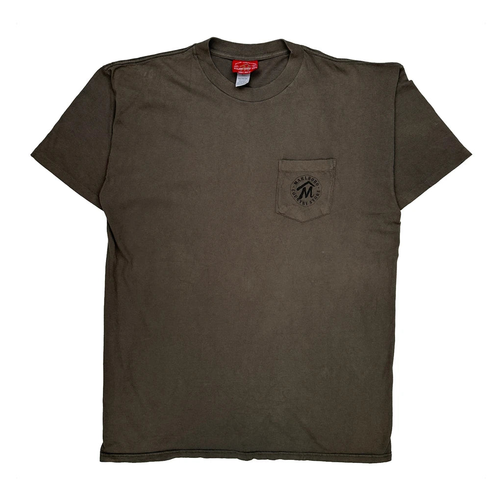 Marlboro Single Stitch T-Shirt - XL Brown Cotton