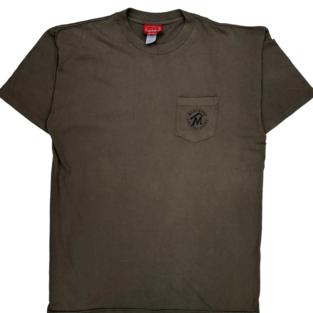 Marlboro Single Stitch T-Shirt - XL Brown Cotton - Image 4