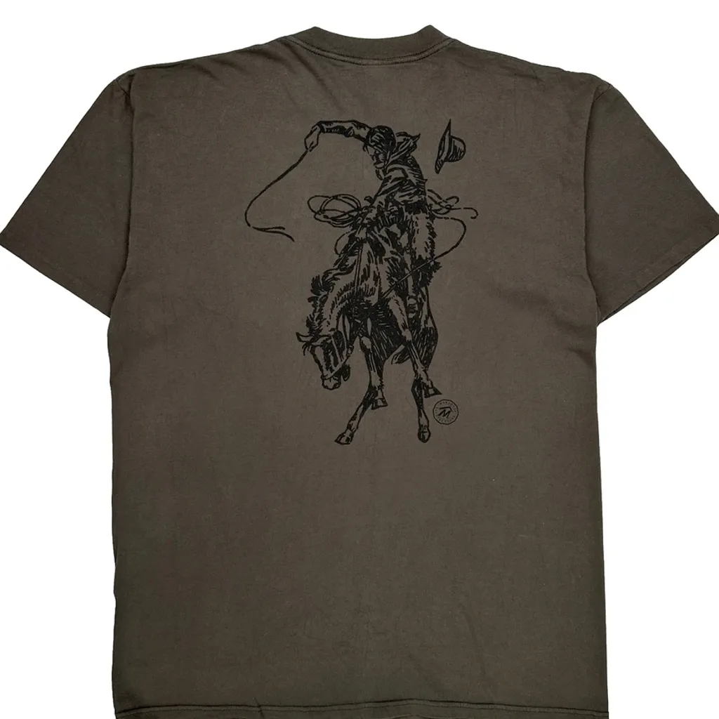 Marlboro Single Stitch T-Shirt - XL Brown Cotton - Image 7