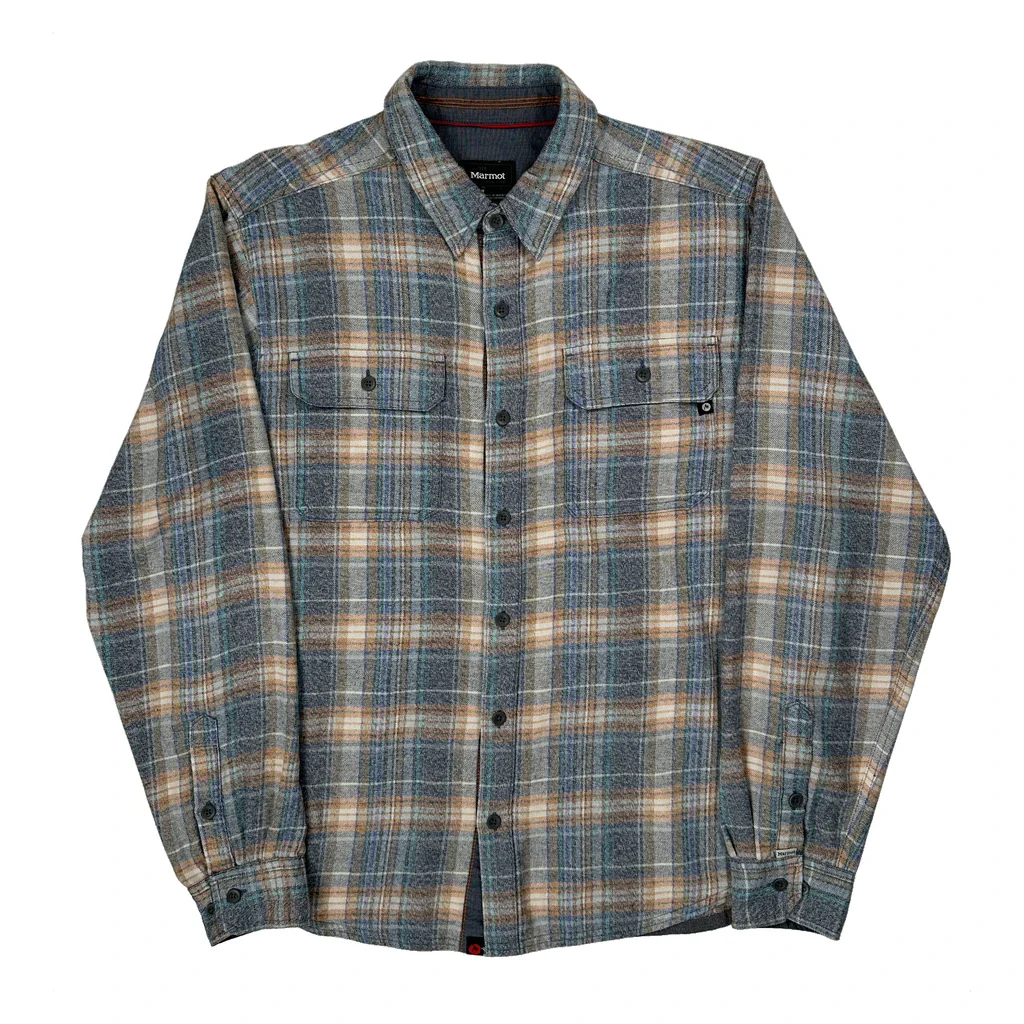 Marmot Checked Flannel Shirt - XL Blue Cotton