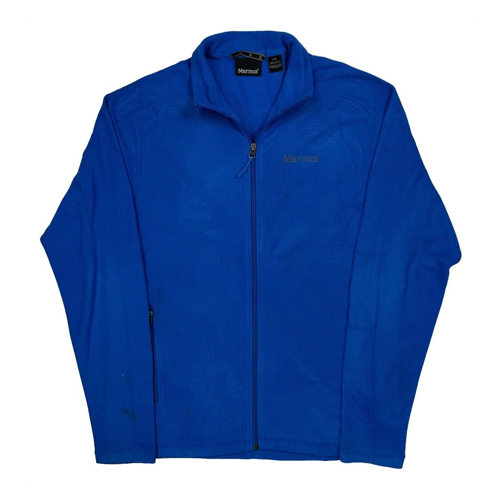 Marmot Fleece Jacket - Large Blue Polyester