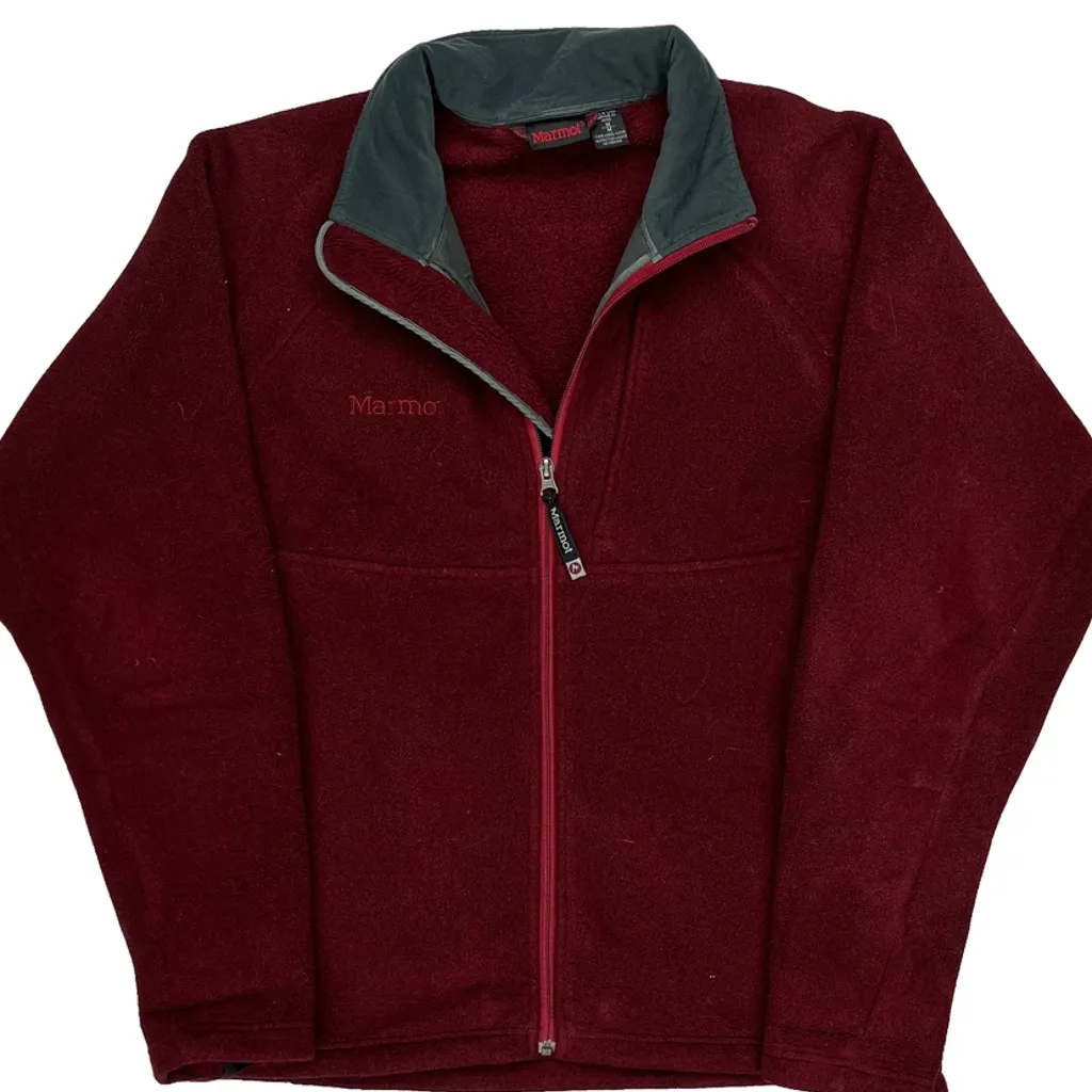 Marmot Fleece Jacket - Medium Red Polyester - Image 4