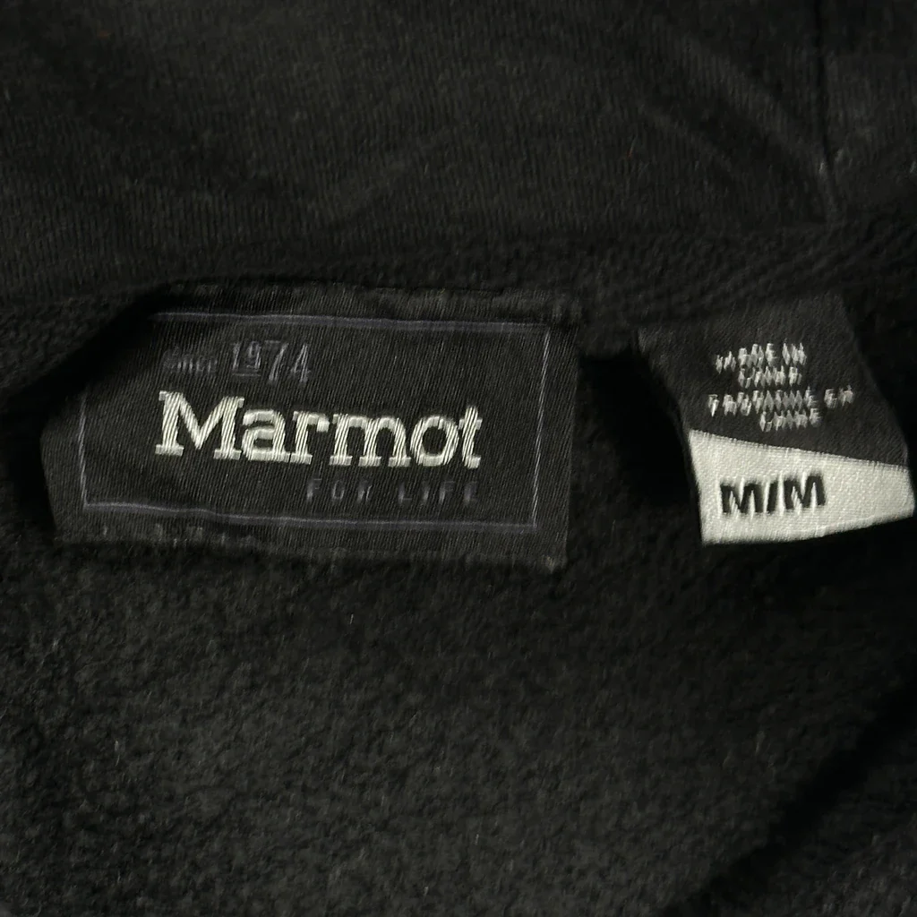 Marmot Hoodie - Medium Black Cotton - Image 3