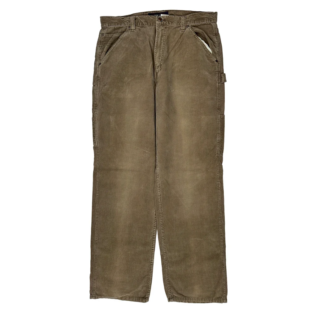 Maryk & Co Loose Fit Corduroy Carpenter Trousers - 36W 34L Brown Cotton - Image 2