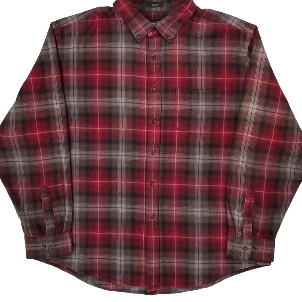 Mason Pendleton Checked Flannel Shirt - 2XL Red Cotton - Image 4