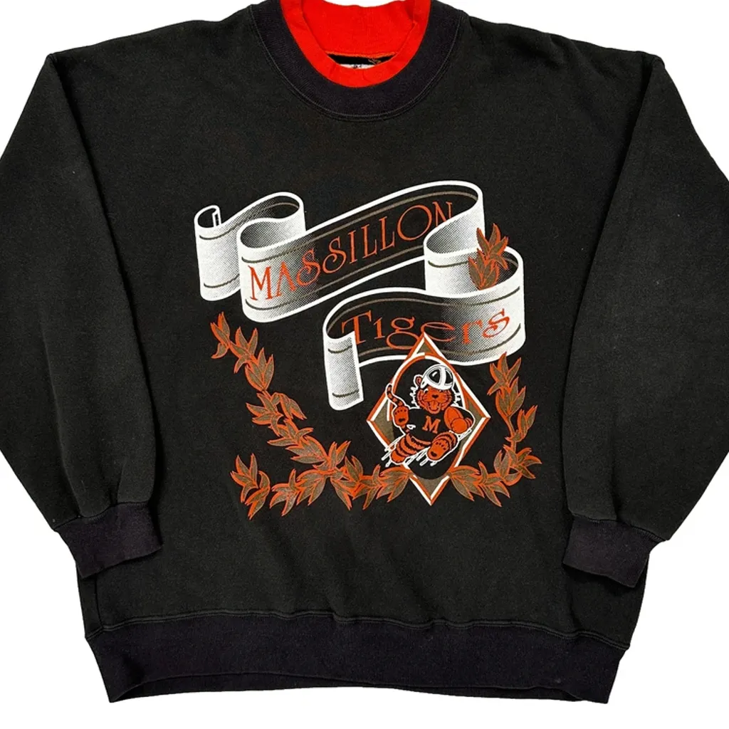 Massillon Tigers Dodger College Sweatshirt - Large Black Cotton - Image 5