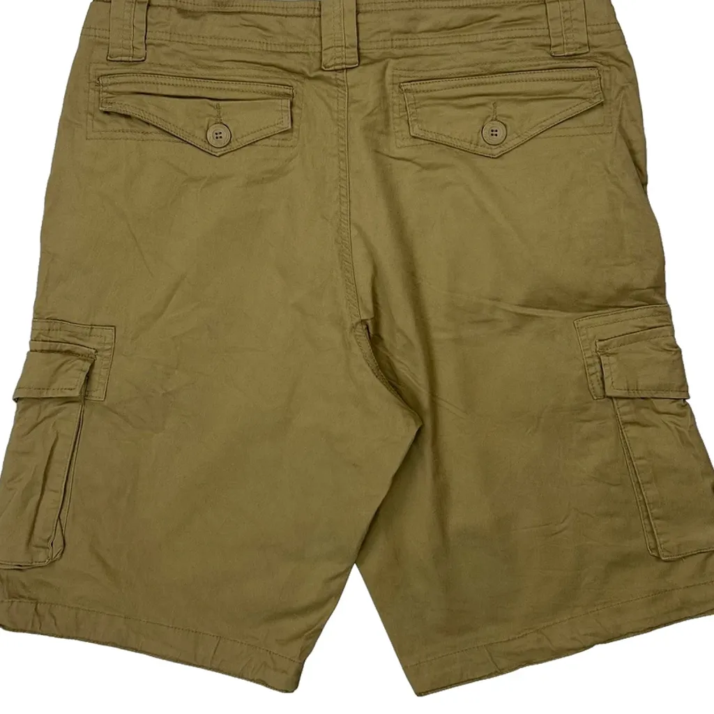 Matchstick Cargo Shorts - 36W 11L Khaki Cotton - Image 7