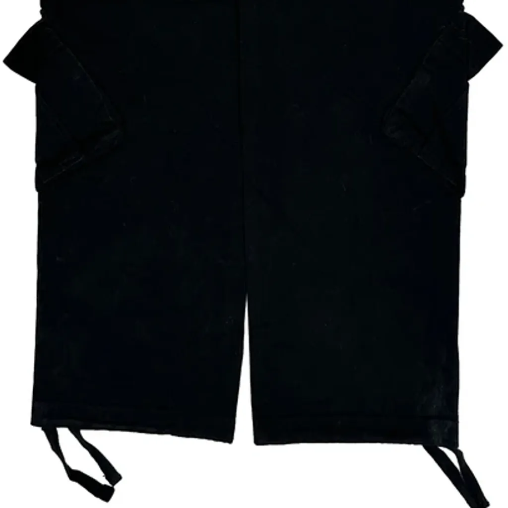 Matchstick Cargo Trousers - 30W 31L Black Cotton - Image 7