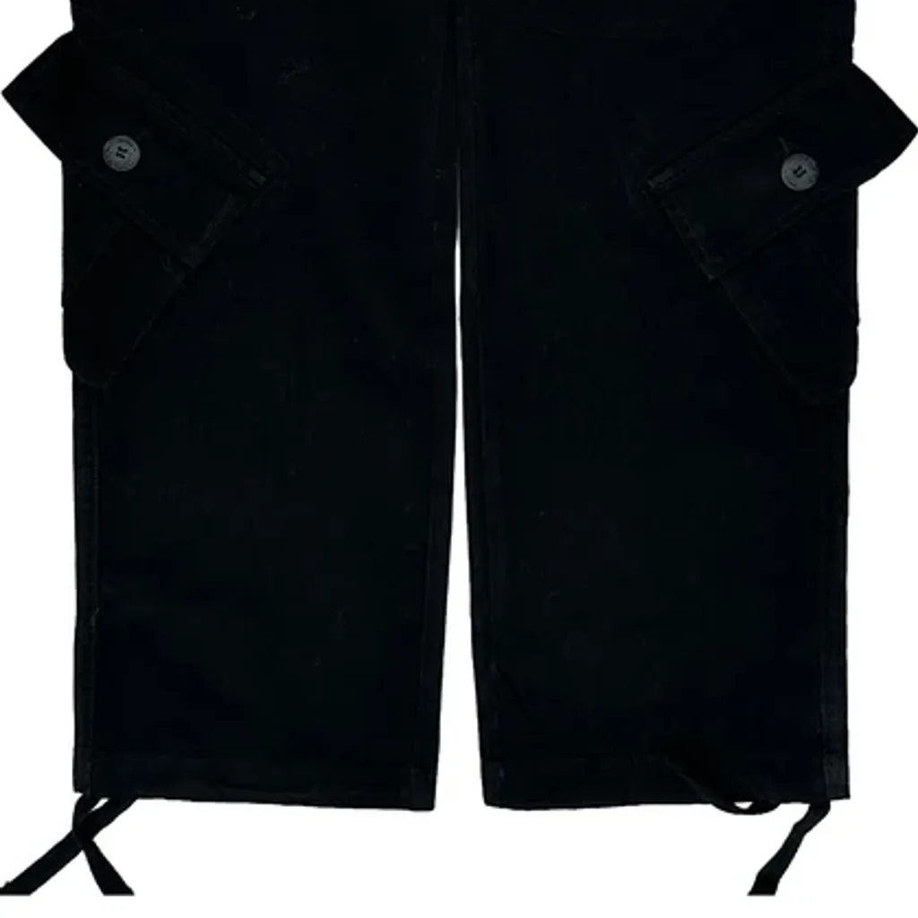 Matchstick Cargo Trousers - 30W 31L Black Cotton - Image 9