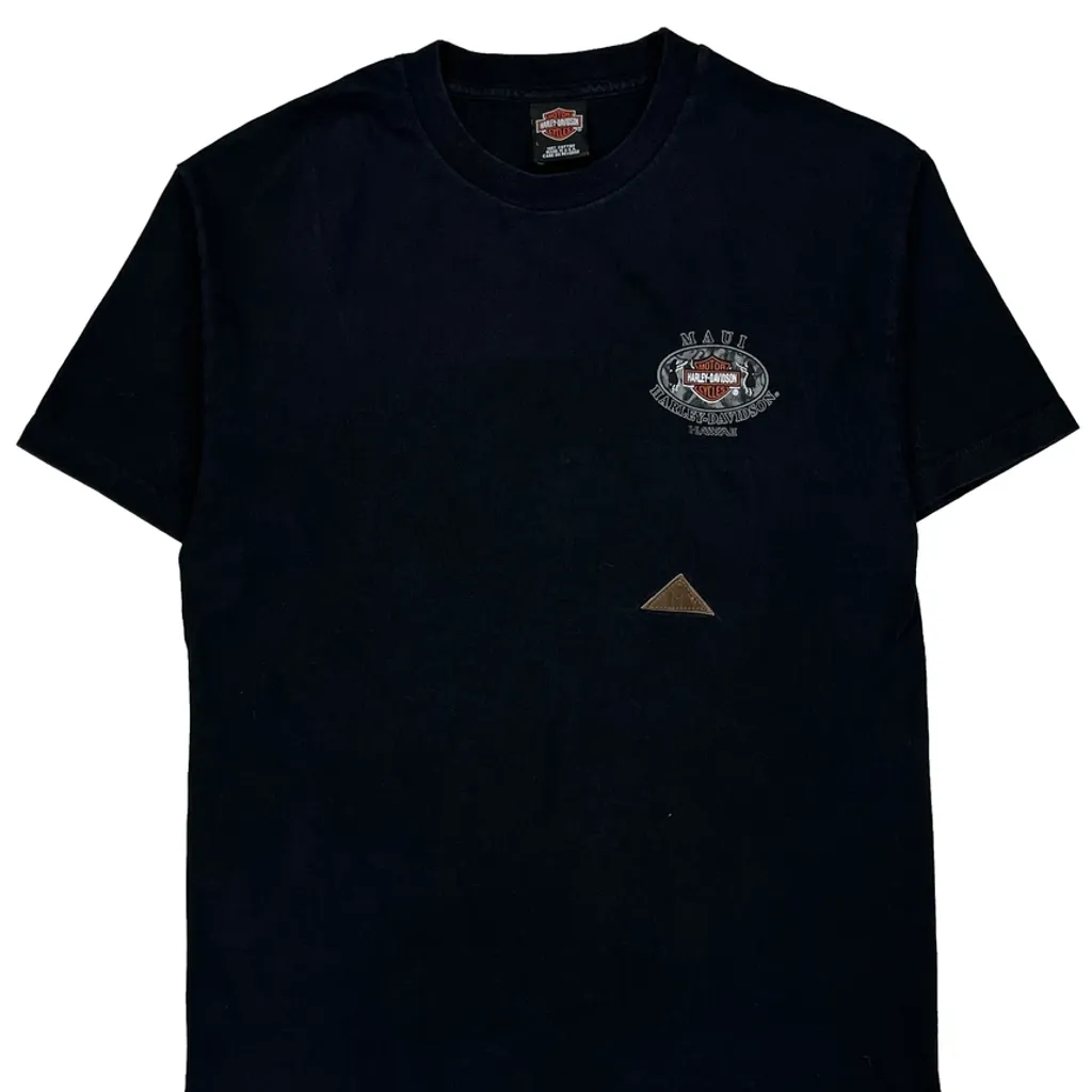Maui Harley Davidson Harley Davidson Graphic T-Shirt - Large Black Cotton - Image 4