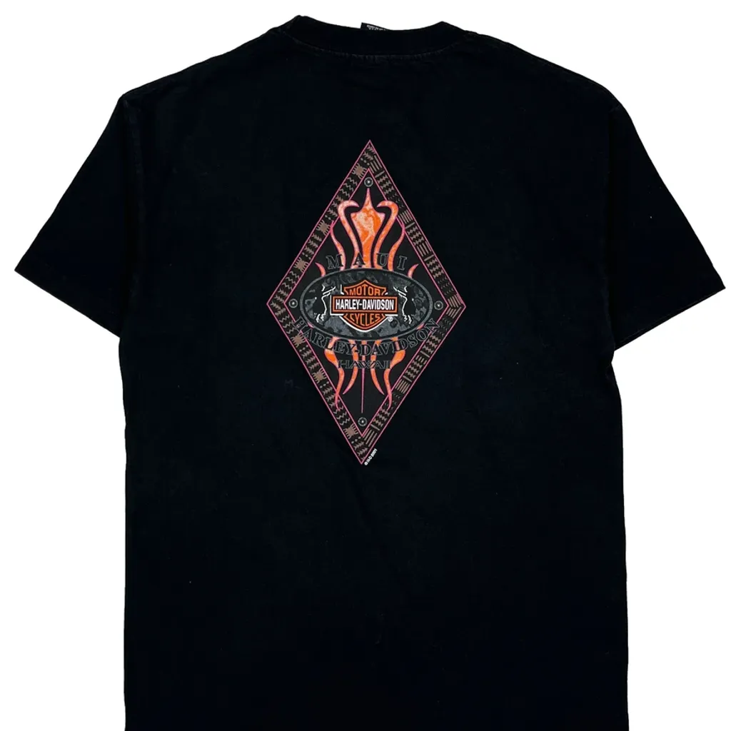 Maui Harley Davidson Harley Davidson Graphic T-Shirt - Large Black Cotton - Image 6