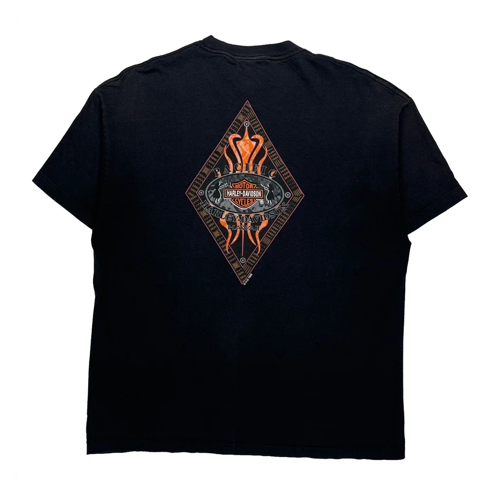 Maui Harley Davidson Graphic T-Shirt - XL Black Cotton - Image 2
