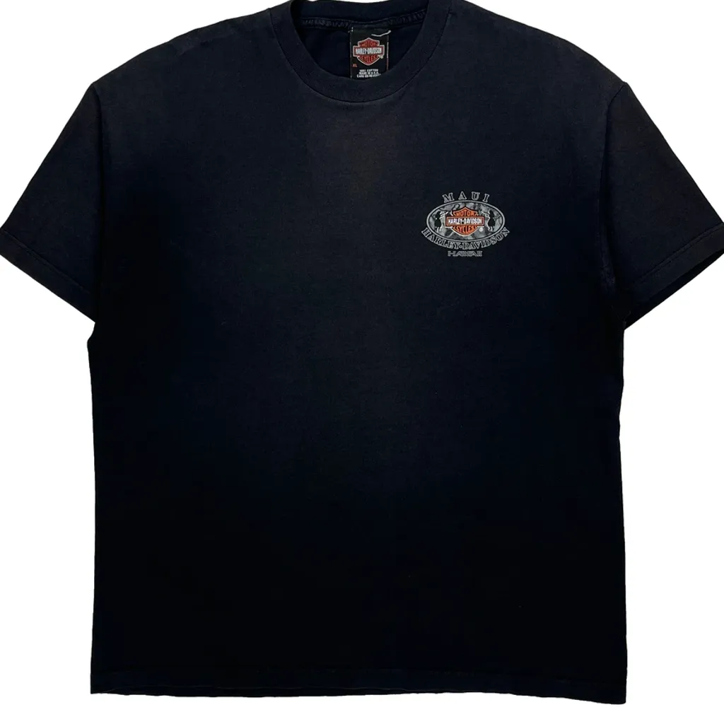 Maui Harley Davidson Graphic T-Shirt - XL Black Cotton - Image 4