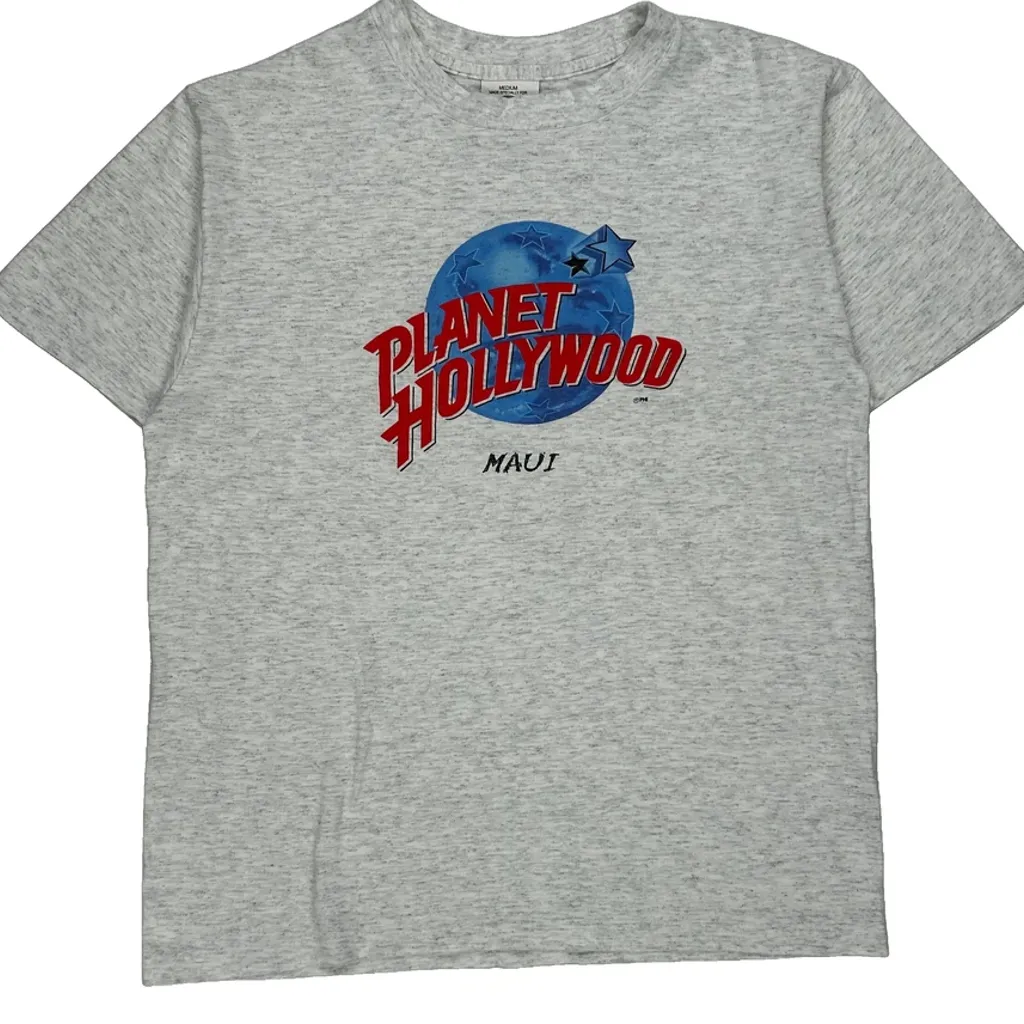 Maui Planet Hollywood Graphic T-Shirt - Medium Grey Cotton - Image 5