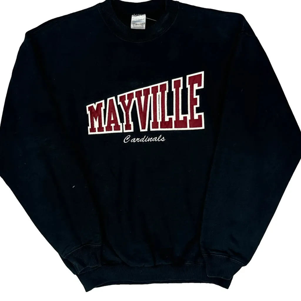 Mayville Cardinals Unbranded College Sweatshirt - Medium Black Cotton - Image 4