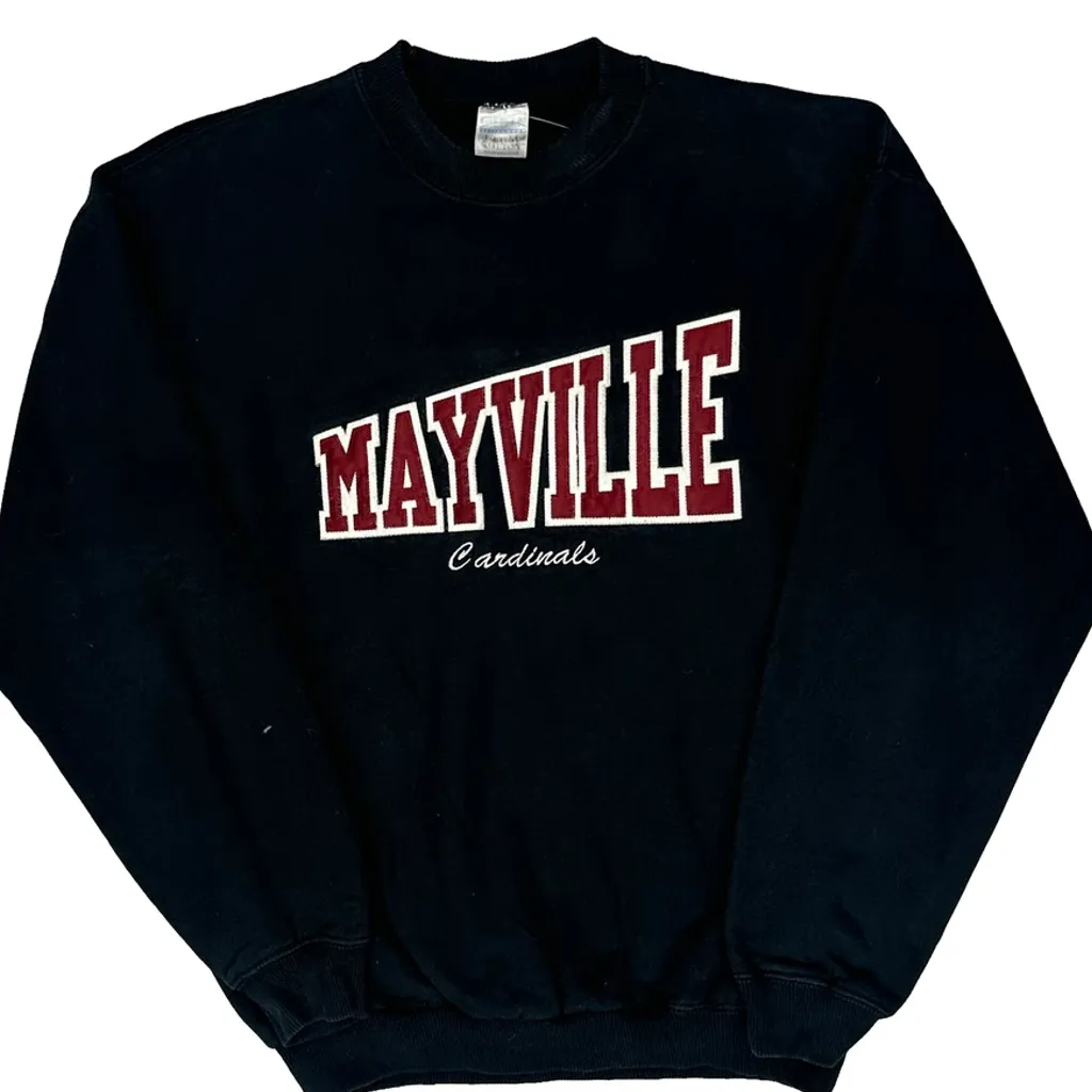 Mayville Cardinals Unbranded College Sweatshirt - Medium Black Cotton - Image 5