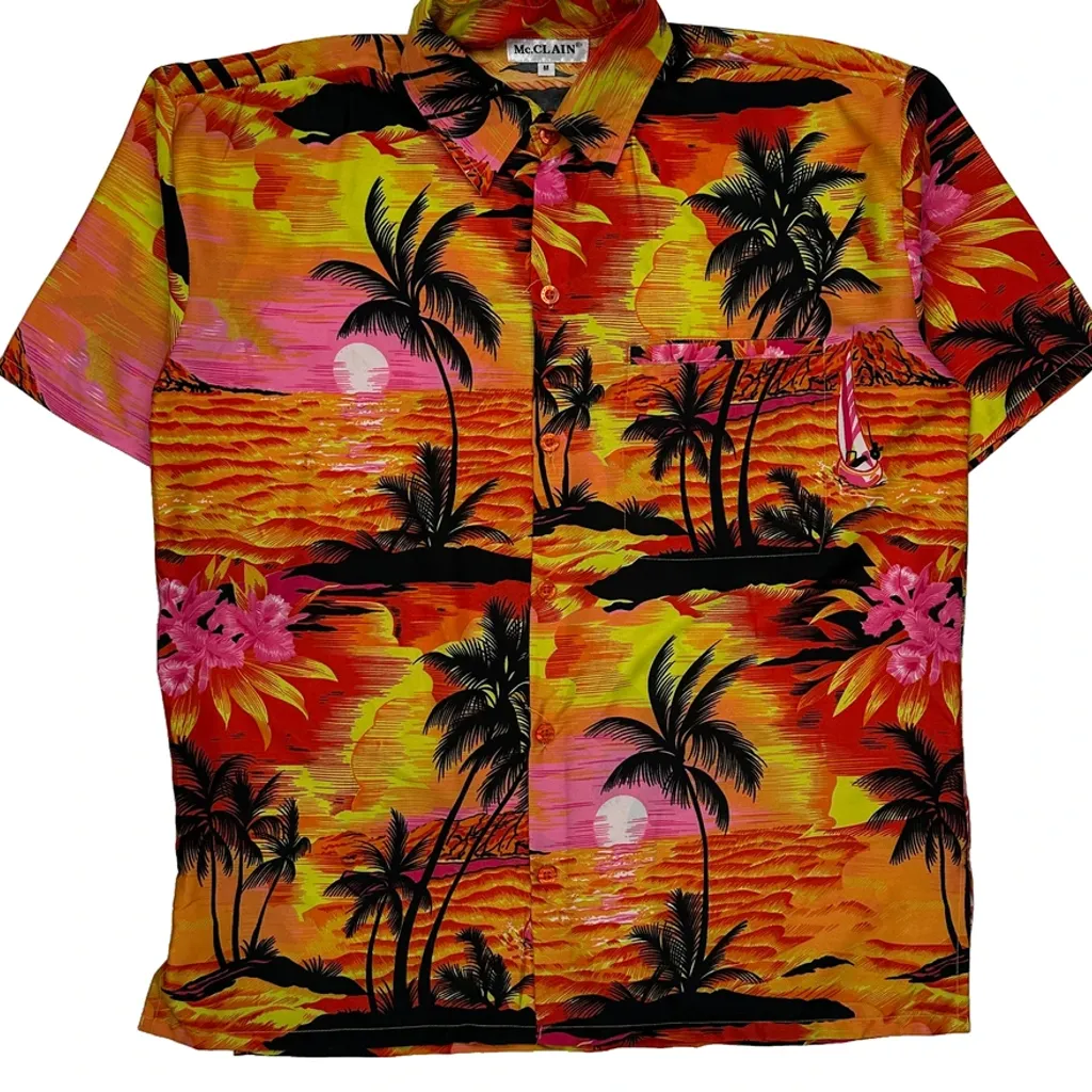 Mc. Clain Floral Hawaiian Shirt - Medium Multicoloured Polyester - Image 5