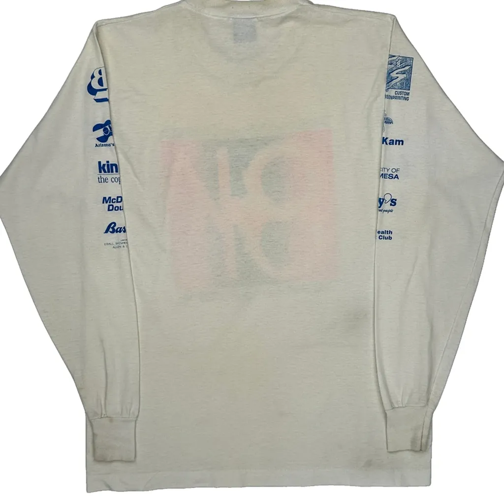 Mcgruff Run Against Crime Screen Stars Single Stitch Long Sleeve T-Shirt - XL Cream Cotton Blend - Image 6