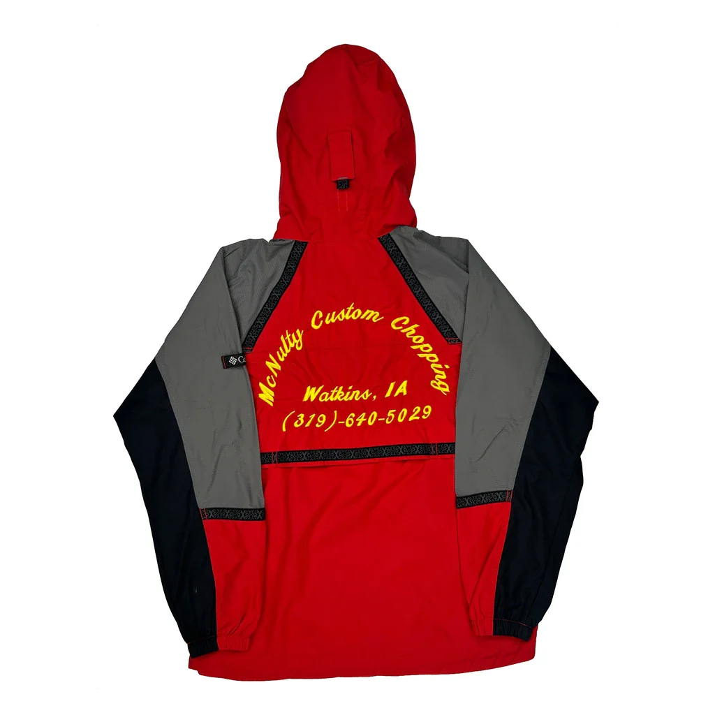 Mcnulty Custom Chopping Columbia Graphic Anorak - Medium Red Nylon - Image 2