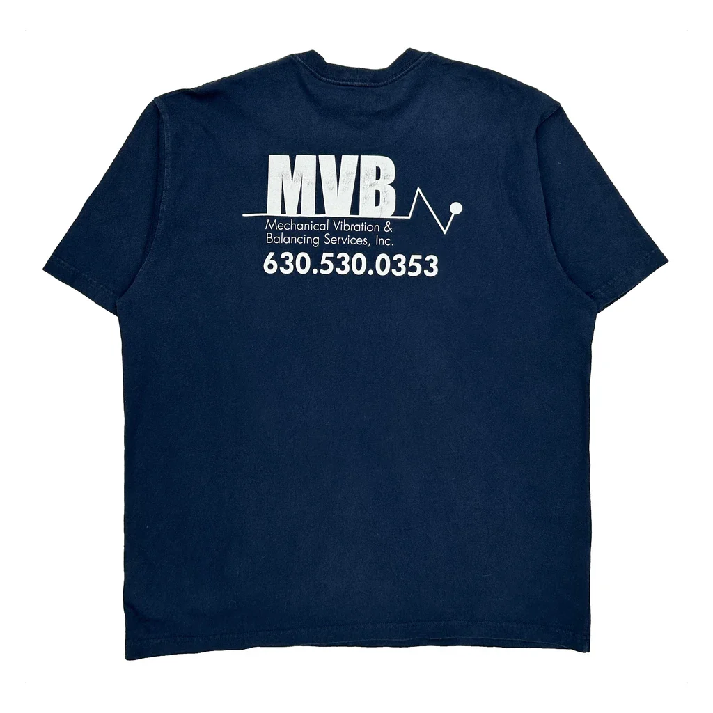 Mechanical Vibration & Balancing Services, Inc. Carhartt T-Shirt - XL Navy Cotton - Image 2