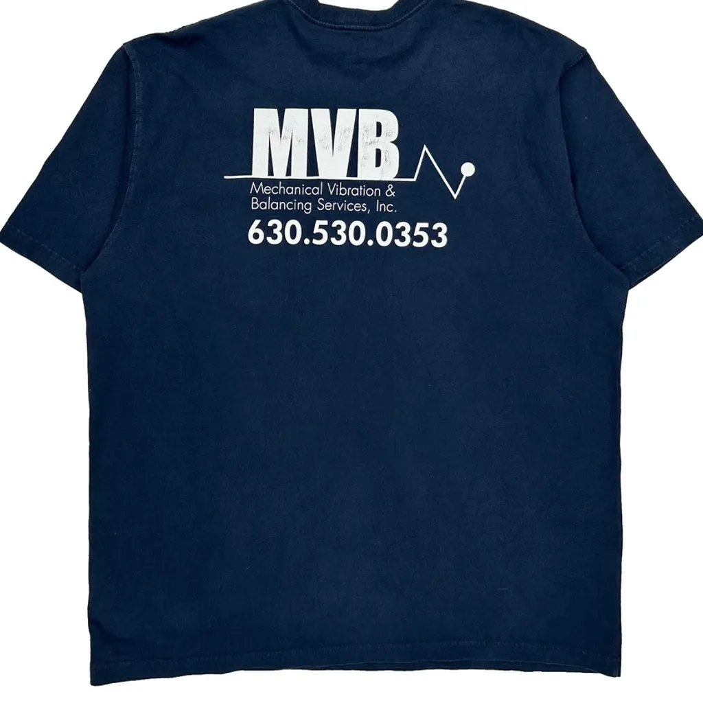 Mechanical Vibration & Balancing Services, Inc. Carhartt T-Shirt - XL Navy Cotton - Image 6