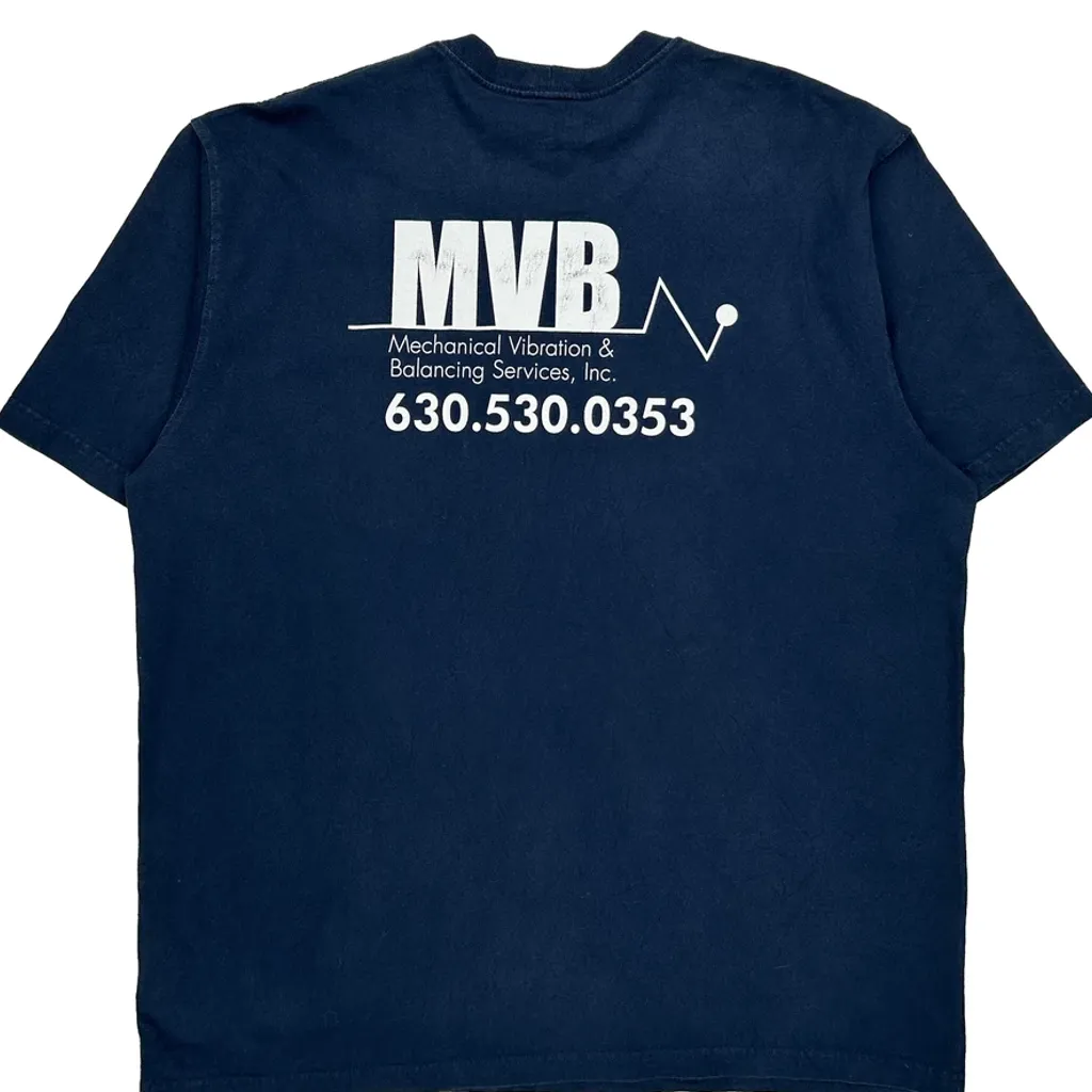 Mechanical Vibration & Balancing Services, Inc. Carhartt T-Shirt - XL Navy Cotton - Image 7