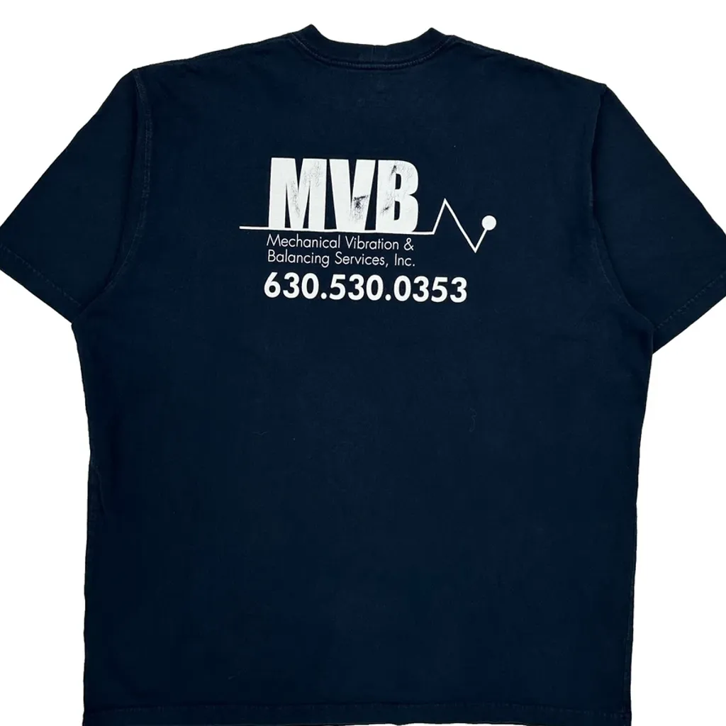 Mechanical Vibration & Balancing Services, Inc. Carhartt Graphic T-Shirt - XL Navy Cotton - Image 6