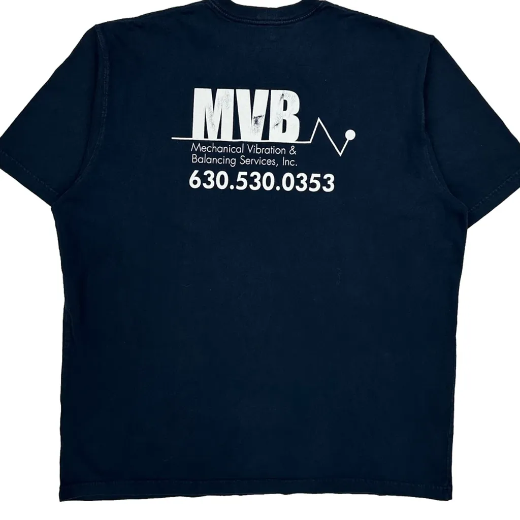 Mechanical Vibration & Balancing Services, Inc. Carhartt Graphic T-Shirt - XL Navy Cotton - Image 7