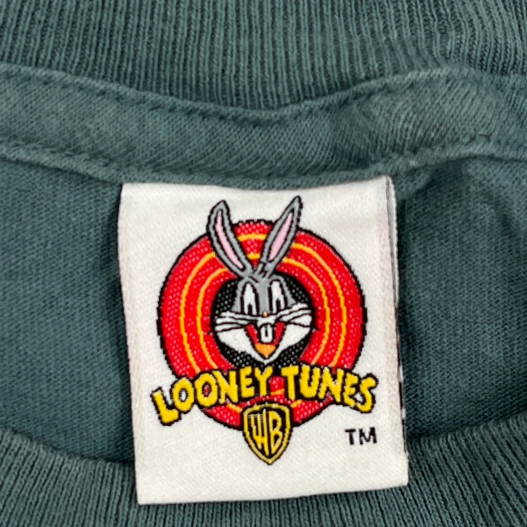 Memphis Beale St. Tennessee Looney Tunes Graphic T-Shirt - Medium Green Cotton - Image 4