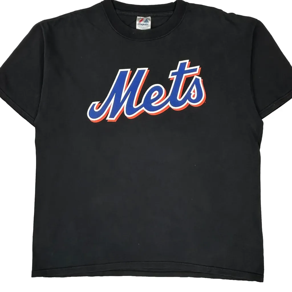 Mets Majestic T-Shirt - XL Black Cotton - Image 6