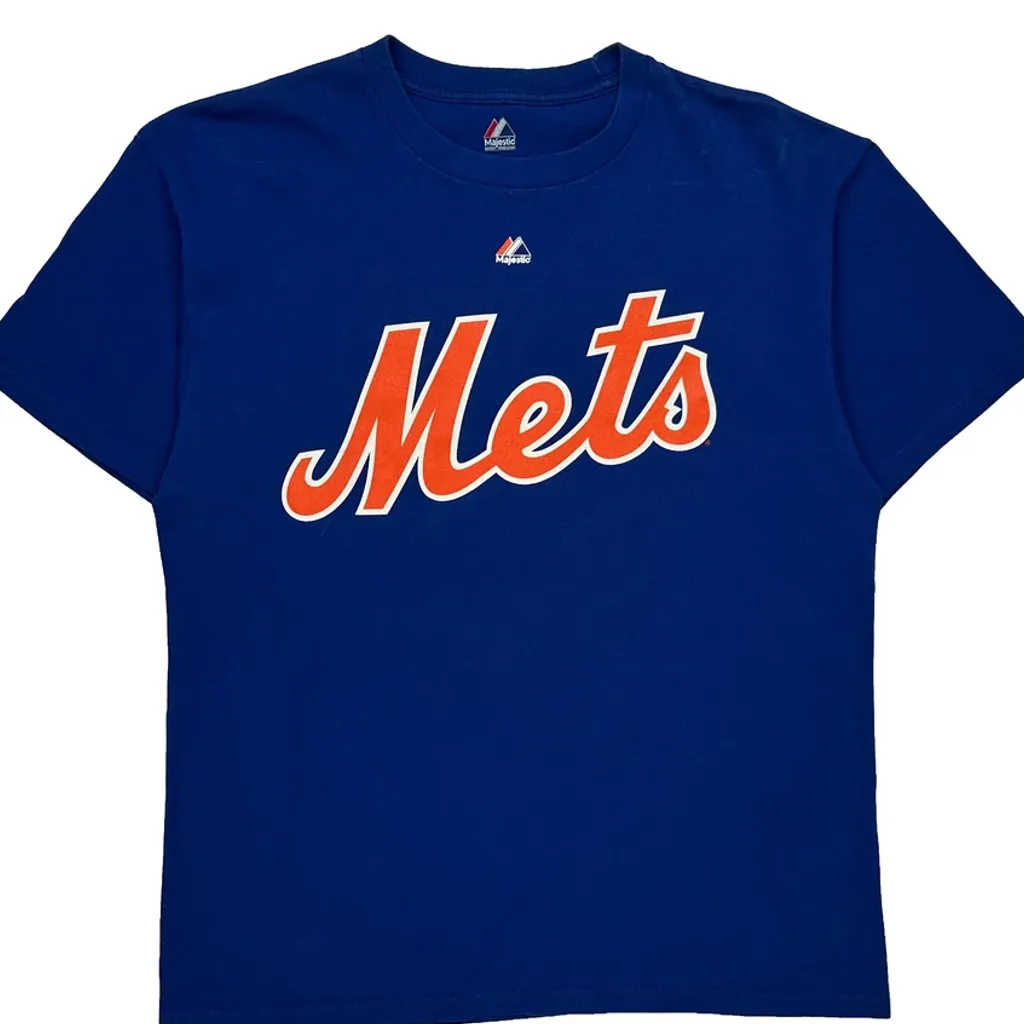 Mets Majestic Mlb T-Shirt - Large Blue Cotton - Image 4