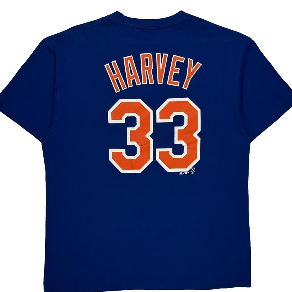 Mets Majestic Mlb T-Shirt - Large Blue Cotton - Image 7