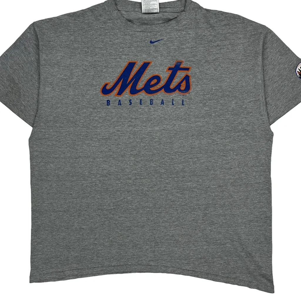 Mets Nike Mlb T-Shirt - Large Grey Cotton - Image 7