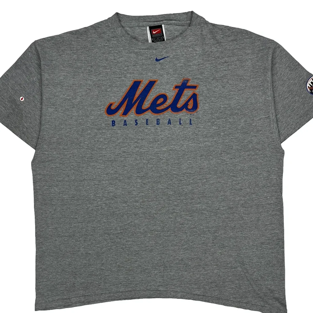 Mets Nike Mlb T-Shirt - Large Grey Cotton - Image 8