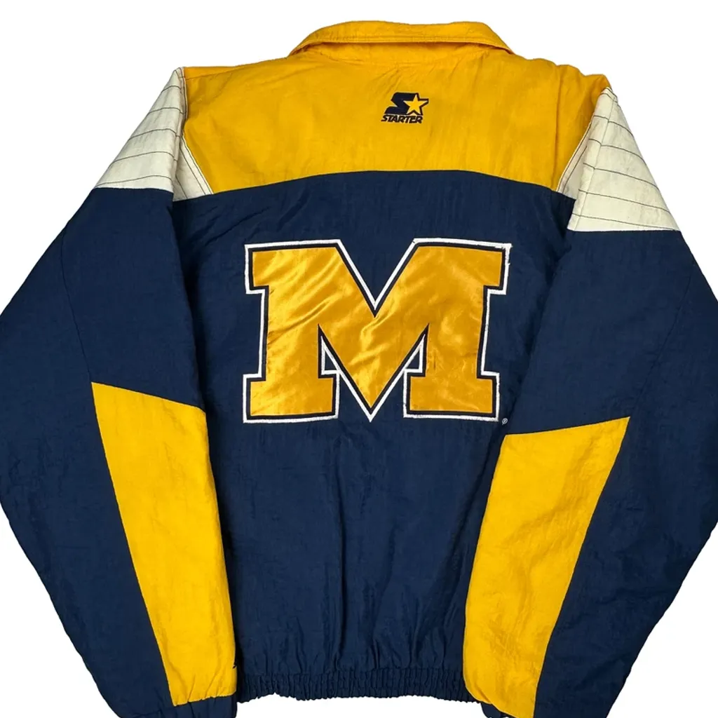 Michigan Starter College Windbreaker - XL Blue Nylon - Image 7