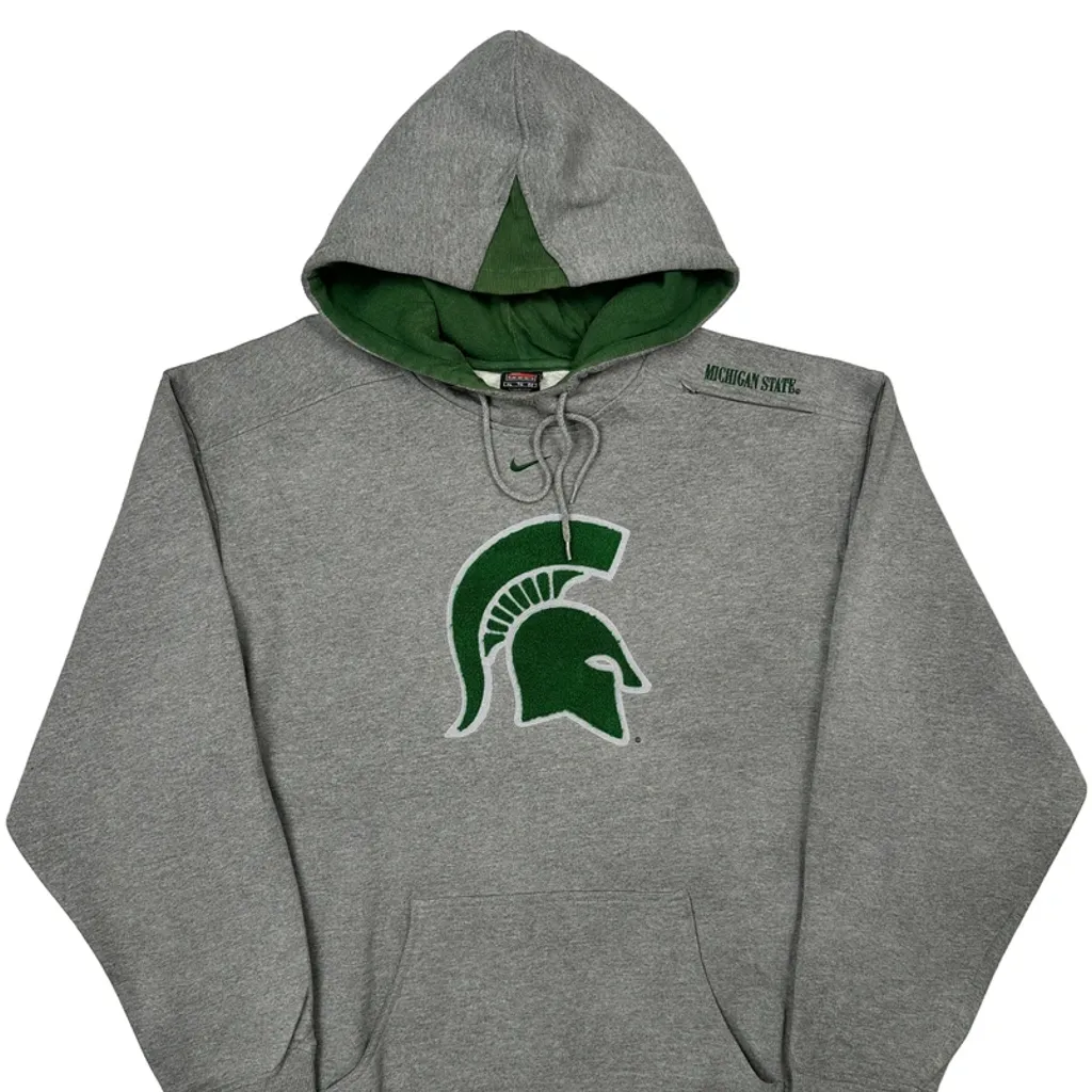 Michigan State Nike College Hoodie - XL Grey Cotton Blend - Image 5