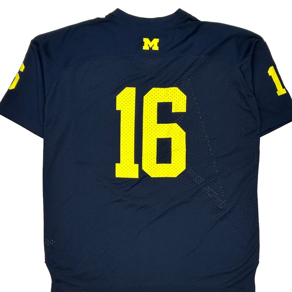 Michigan Wolverines Adidas Football Jersey - 2XL Navy Polyester - Image 6