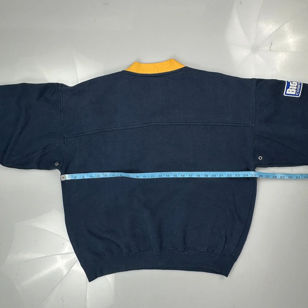 Michigan Wolverines Lee Sport College Sweatshirt - Large Navy Cotton - Image 3