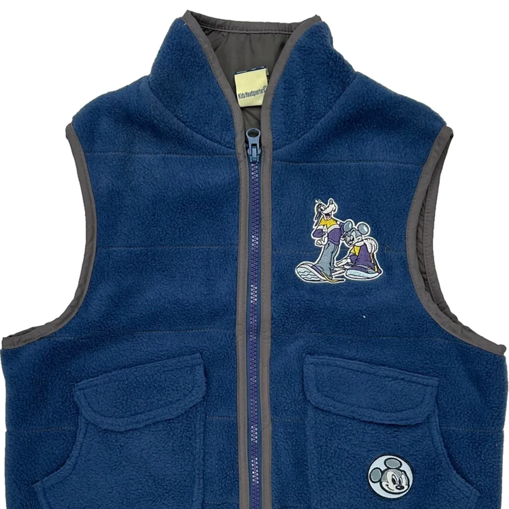 Mickey & Co. Age 7 Disney Cartoon Fleece Gilet - Small Blue Polyester - Image 4