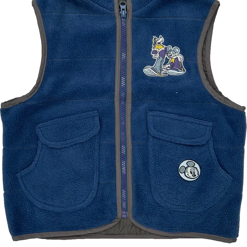 Mickey & Co. Age 7 Disney Cartoon Fleece Gilet - Small Blue Polyester - Image 5