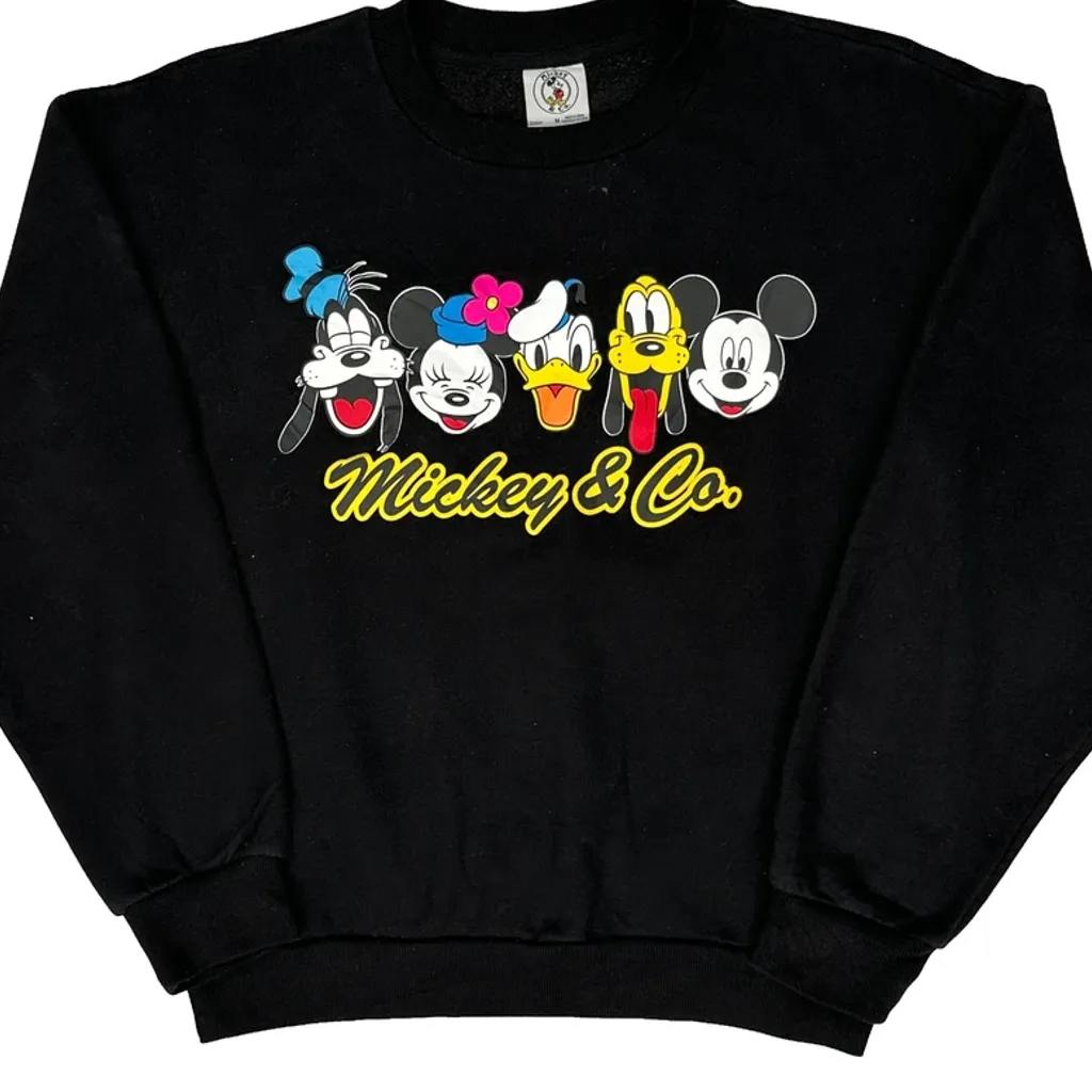 Mickey & Co. Cartoon Sweatshirt - Medium Black Cotton - Image 4