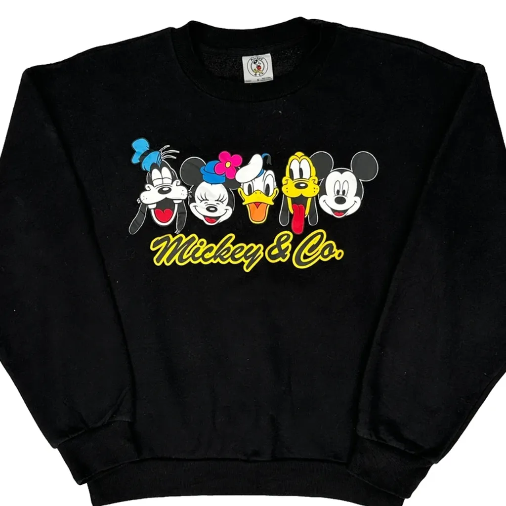 Mickey & Co. Cartoon Sweatshirt - Medium Black Cotton - Image 5