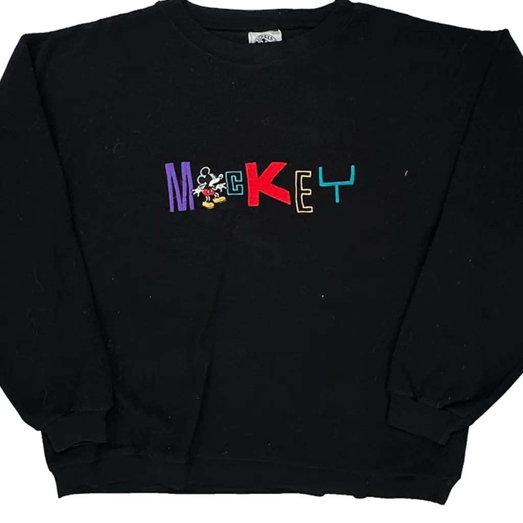 Mickey & Co. Cartoon Sweatshirt - Large Black Cotton - Image 5