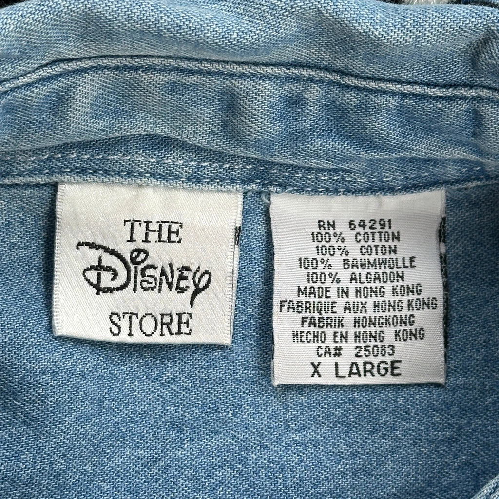 Mickey Mouse Disney Cartoon Denim Shirt - XL Blue Cotton - Image 3