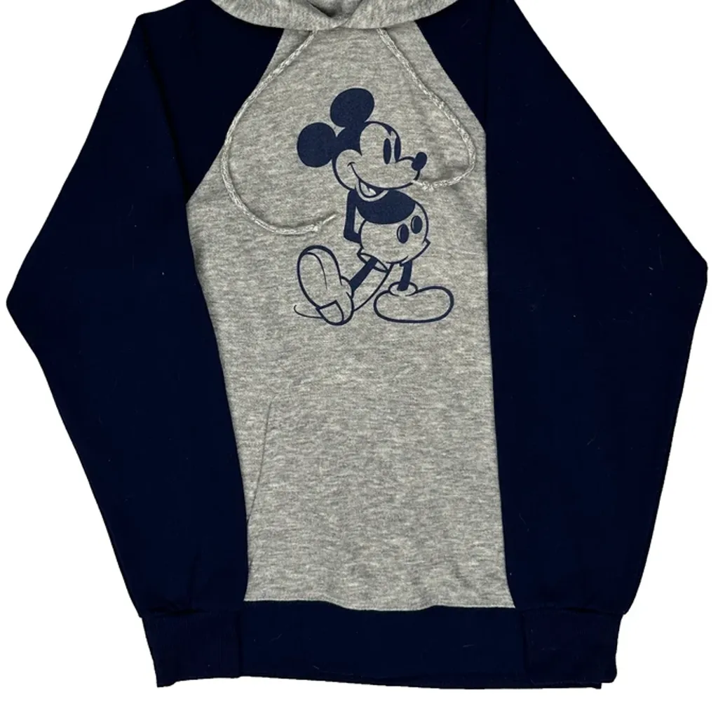 Mickey Mouse Disney Raglan Cartoon Hoodie - Small Grey Acrylic - Image 5