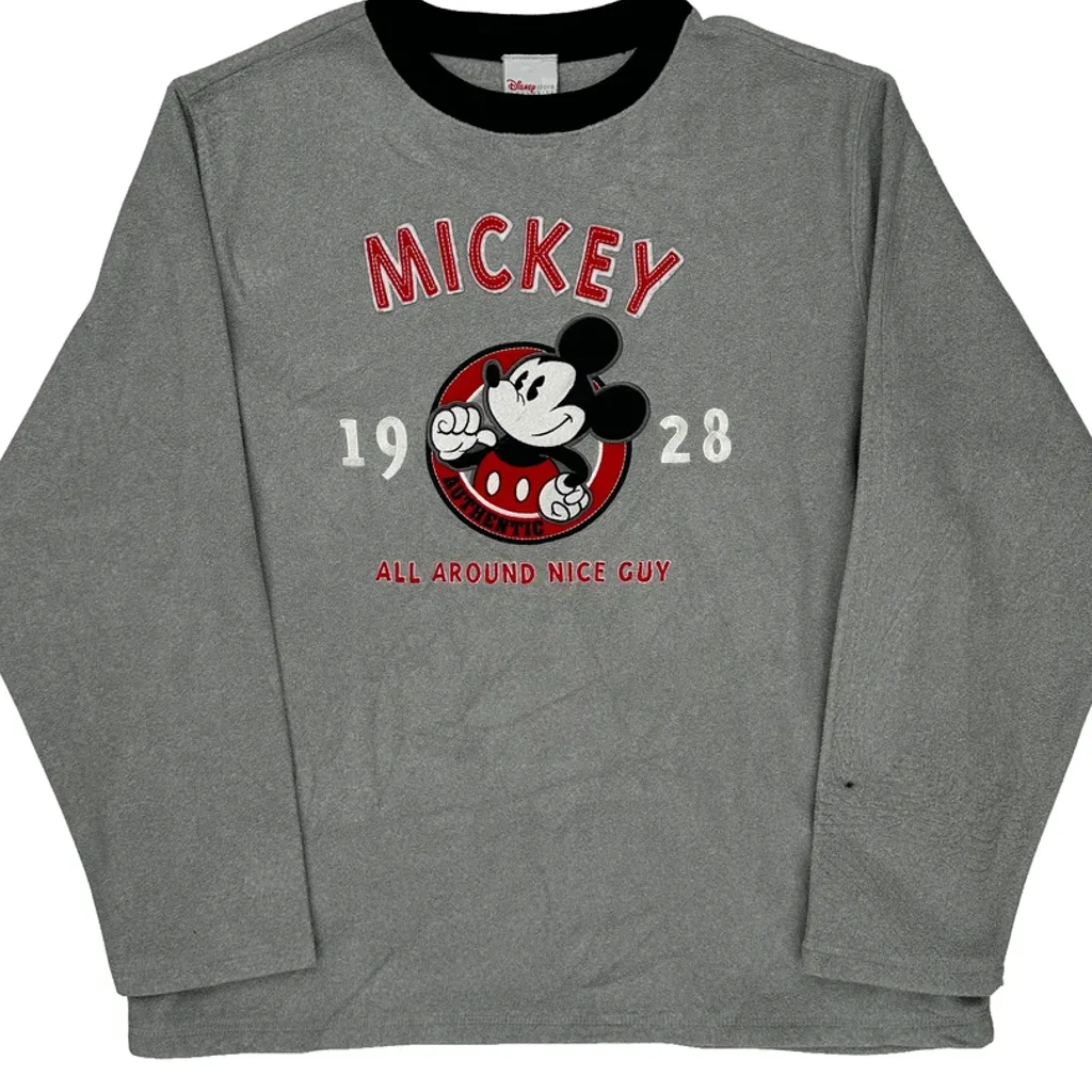 Mickey Mouse Disney Cartoon Long Sleeve T-Shirt - Medium Gray Polyester - Image 4
