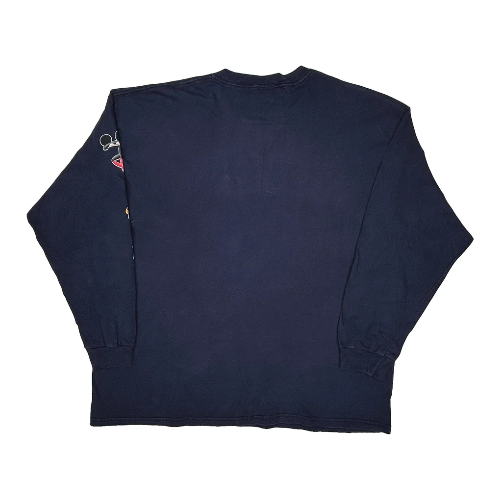 Mickey Mouse Disney Cartoon Long Sleeve T-Shirt - No Size Navy Cotton - Image 2